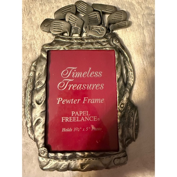 Other - Papel Freelance Pewter Golf Bag Photo Frame Timeless Treasures 3.5x5